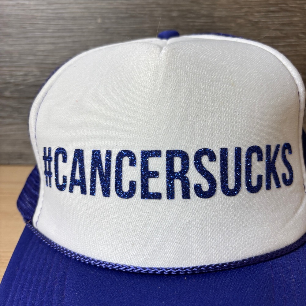 Cancers Sucks Hat Cap Womens Purple Trucker Ladies Adjustable - Picture 2 of 11